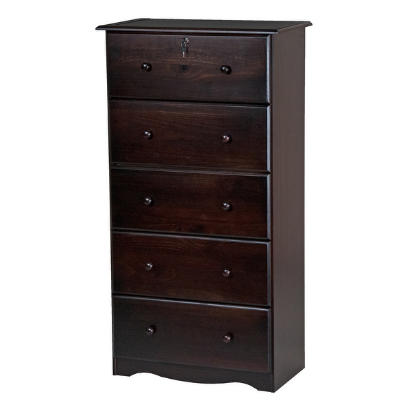Palace Imports 100% Solid Wood 5-Jumbo Drawer Chest with